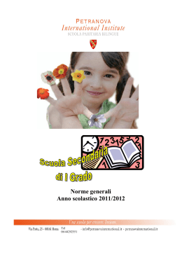 Norme generali Anno scolastico 2011/2012