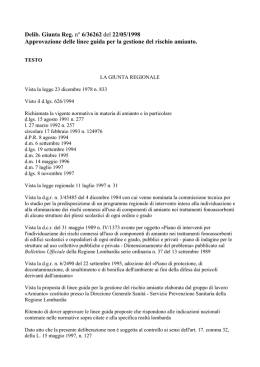 Delib. Giunta Reg. n&deg; 6/36262 del 22/05/1998 Approvazione delle