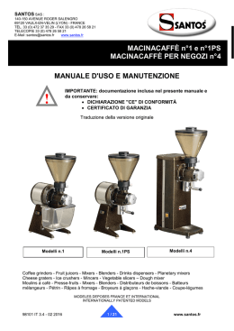 MANUALE D`USO E MANUTENZIONE MACINACAFFÈ n°1