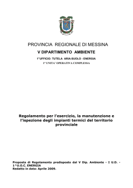 Regolamento Impianti Termici - Provincia Regionale di Messina