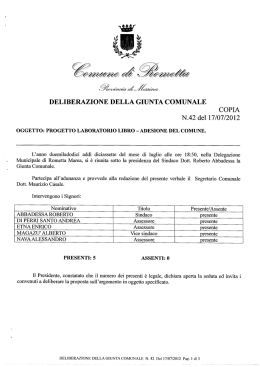 Progetto laboratorio libro &ndash; adesione del comune