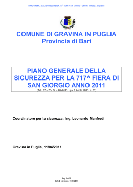 Piano di sicurezza fiera - Comune di Gravina in Puglia