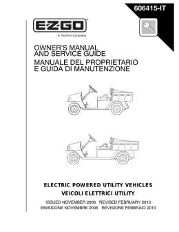 OWNER`S MANUAL AND SERVICE GUIDE MANUALE DEL