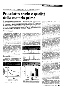 Prosciutto crudo e qualità della materia prima