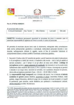 Circolare n. 10 Procedure in caso di assenza del personale