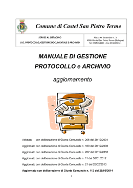 Manuale di gestione del protocollo informatico