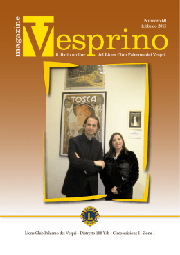 il diario on line Numero 60 del Lions Club Palermo dei Vespri