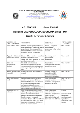 disciplina GEOPEDOLOGIA, ECONOMIA ED ESTIMO