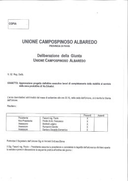 Approvazone progetto esecutivo lavori di completamento della