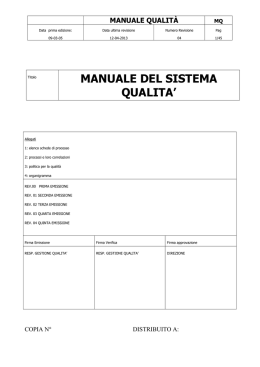 manuale qualit&agrave;