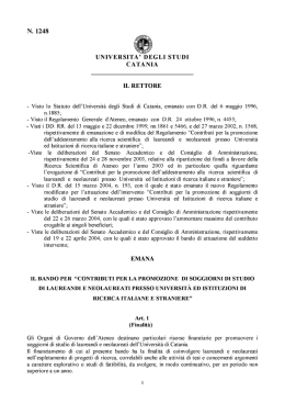 Vedi il BANDO - Universit&agrave; degli Studi di Catania