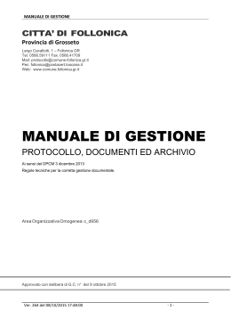 manuale di gestione - Comune di Follonica