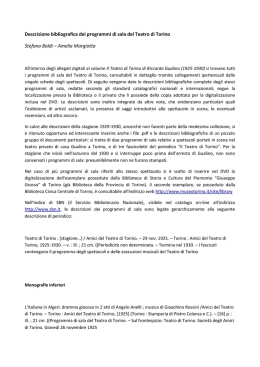 Descrizione bibliografica dei programmi di sala del Teatro di Torino