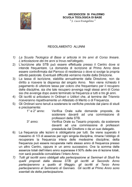regolamento alunni - SCUOLA TEOLOGICA DI BASE "S. Luca