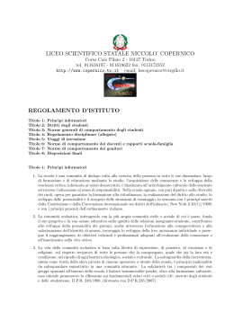 Regolamento d`Istituto - Liceo Scientifico Statale Niccolò Copernico