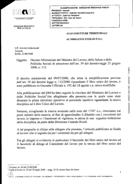 Circolare INAIL - Consulenti del Lavoro