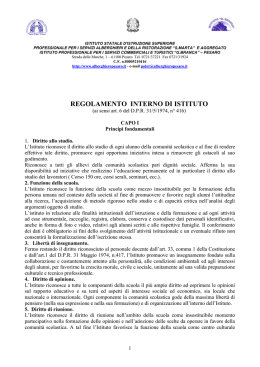 Regolamento Interno di Istituto