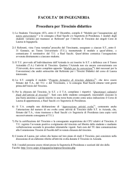 La procedura per l`attivazione del tirocinio, i riferimenti e la modulistica