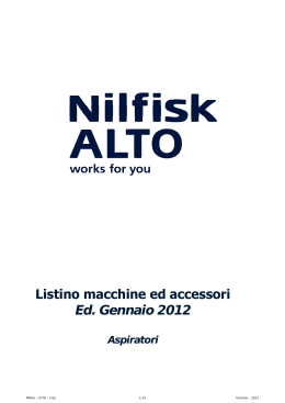 Listino macchine ed accessori Ed. Gennaio 2012 Aspiratori
