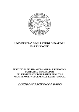 Capitolato speciale di appalto - Università degli Studi di Napoli