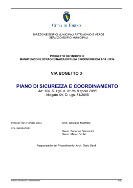 piano di sicurezza e coordinamento - Bandi on-line