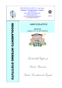 Scuola dell`Infanzia Scuola Primaria Scuola Secondaria di I grado