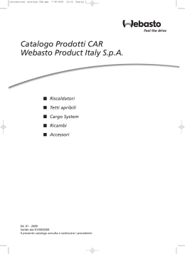 Catalogo Generale Prodotti CAR Webasto