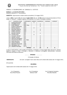 delibere 1.7.2015 - Istituto Comprensivo di Casale sul Sile