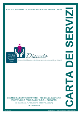 Carta dei servizi Diacceto - Fondazione Opera Diocesana