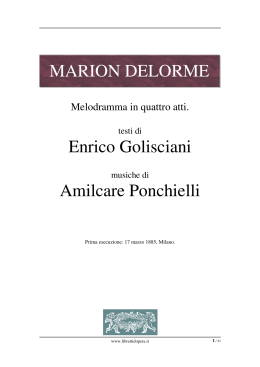 Marion Delorme - Libretti d`opera italiani