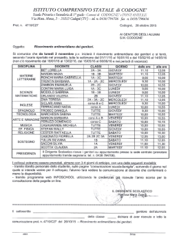 ricevimento s.m. Codognè - Istituto Comprensivo di Codognè