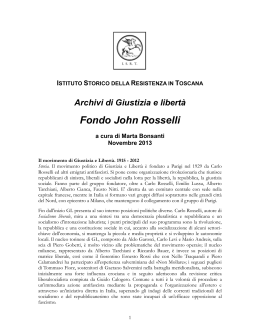 Fondo John Rosselli - Istituto Storico della Resistenza in Toscana