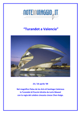 Turandot a Valencia - Associazione Amici di Santa Cecilia
