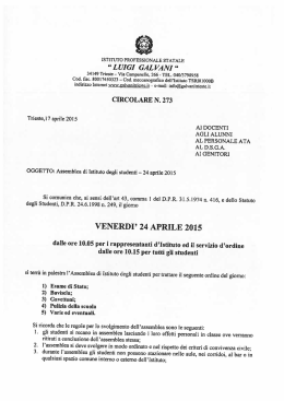 assemblea di Istituto degli studenti – 24 aprile 2015