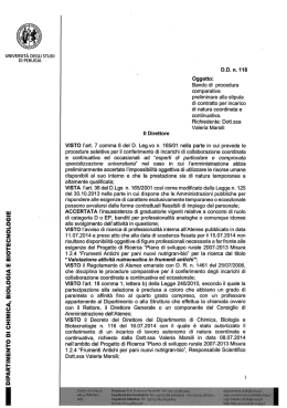 Scarica il bando - Chimica - Universit&agrave; degli Studi di Perugia