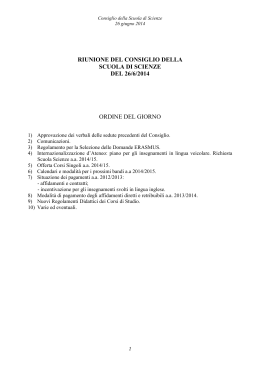 riunione del consiglio della scuola di scienze del 26/6/2014 ordine