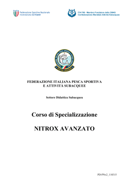 Nitrox Avanzato - Associazione subacquei Versilia