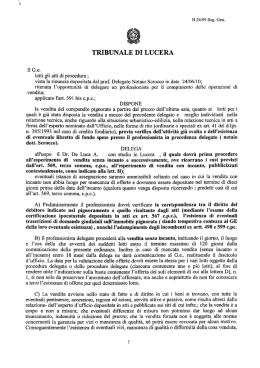 TRIBUNALE DI LUCERA - Vendite