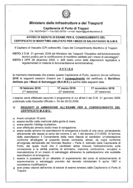 avviso di seduta di esami MAMS