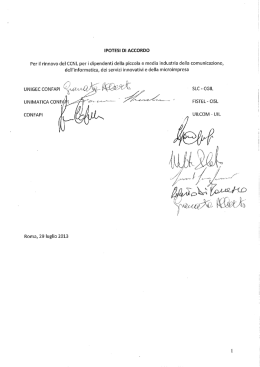 IPOTESI DI ACCORDO Per il rinnovo del CCNL peri dipendenti