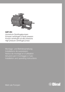 Montage- und Betriebsanleitung Installations de surpression