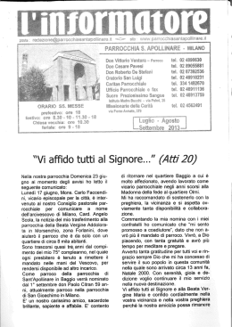 Informatore 2013-07 - Parrocchia di Sant`Apollinare in Baggio