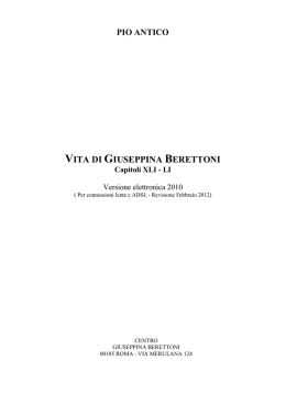 Cap. XLI - LI - Giuseppina Berettoni