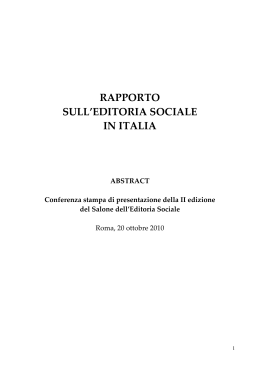 rapporto sull`editoria sociale in italia