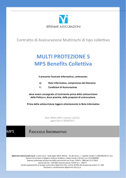 Fascicolo Informativo Benefits Collettive Ed 10/2011