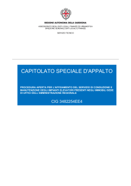 capitolato speciale d`appalto - Regione Autonoma della Sardegna
