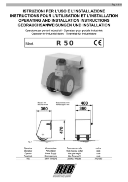 istruzioni per l`uso e l`installazione instructions pour l`utilisation et l