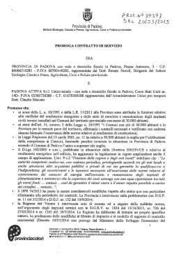 Contratto di servizio per l`Attività L. 10/91