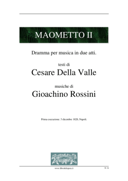 Maometto II - Libretti d`opera italiani