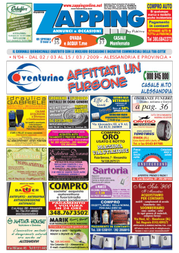 n&deg;04 - dal 02 / 03 al 15 / 03 / 2009 - alessandria e
